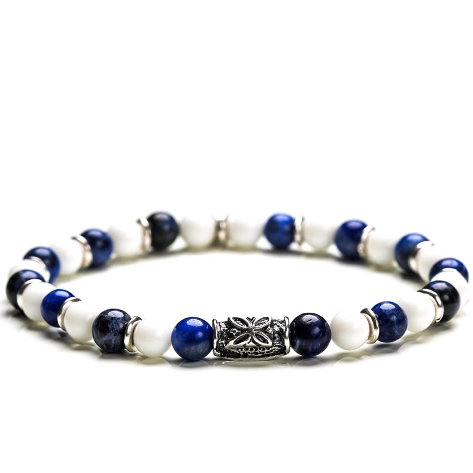 Bracciale Da Uomo Stone Marechiaro sodalite agata argento. cod 249