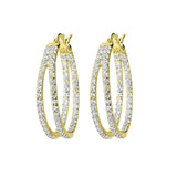 Orecchini Golden Doppio Cerchio con Cubic Zirconia SKU: WSBZ00885Y.WY