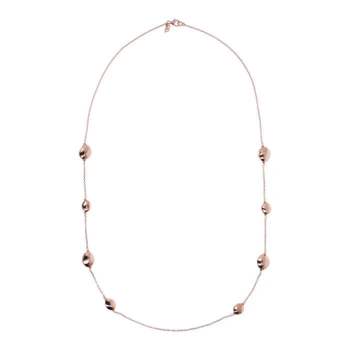 Collana Lunga con Pepite Lucide in Golden Rosé