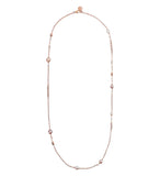 Collana Lunga Catena Rolo con Bead in Golden Rosé e Perle d'Acqua Dolce Ø 6/10.5