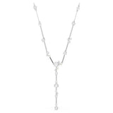 Collana a Y Constella Crystal Pearl, tagli Round, Bianco, Placcato rodio