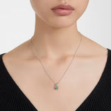 Pendente Birthstone Taglio squadrato, Maggio, Verde, Placcato rodio